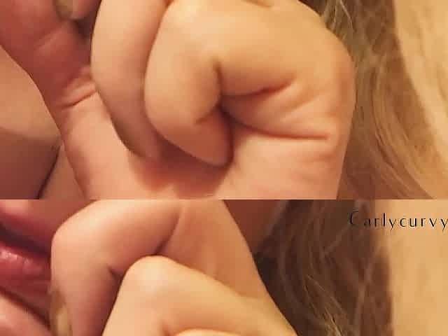 Smokin' golden-haired Carlycurvy with striptease and twat play!