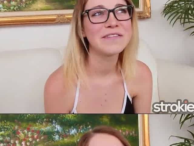 Strokies - Golden-haired with pierced teats and tattoos gives a titty screwing spunk flow