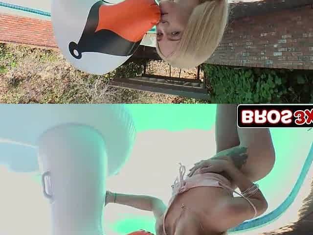 Golden-haired Teen Goes Mad on a Huge White Penis