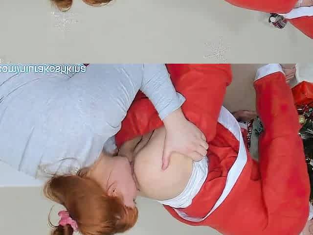 Mamma Caught Santa And Milked All The Cum Out Of Him