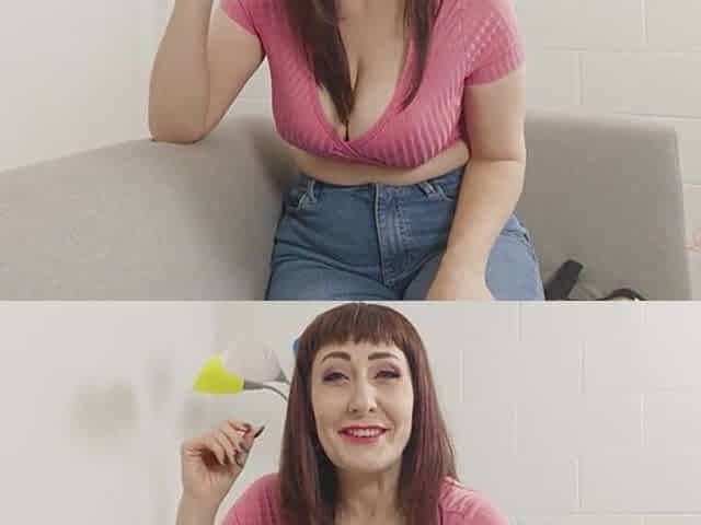 Busty hot MILF solo video