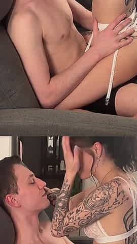 Feeding a Petite Slut Her Creampie