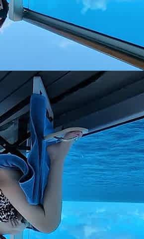 Risky Outdoor Squirt on the Deck of the Ship