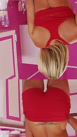 Cheating slut Paige Ashley with shaved pussy and platinum blonde loves getting pounded by horny cock