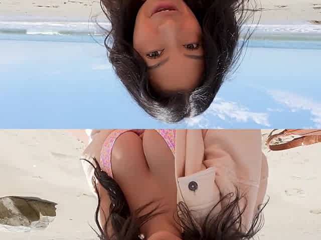 Flaming latina cheats on her husband with his big cock bro on the beach