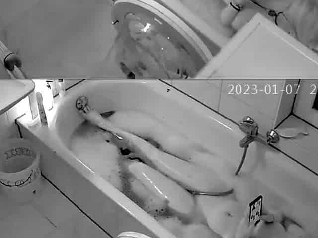 Caught Relaxing in the Tub