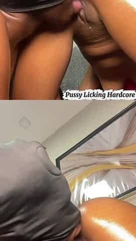Sultry Black Lesbo Vagina Licking Ceremony with Booty Play & Epic Squirt