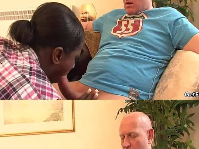 Chocolate Large-breasted Ebony MILF Gets One-eyed snake Sandwich