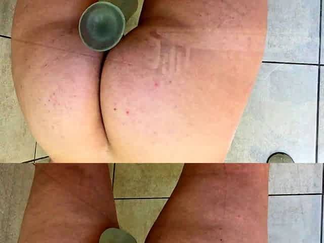 Pissing on my dildo in the shower! Listen to my pussy