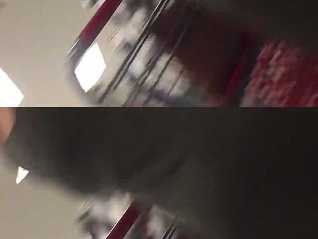 upskirt of aged granny in Target