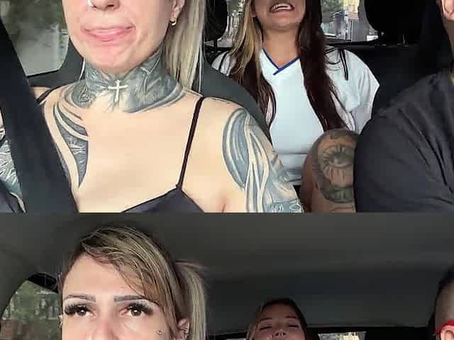 We picked up a teacher in front of the school! And took her to bang in the car.