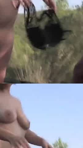 Young hillbilly slut with big boobs takes it up her bum