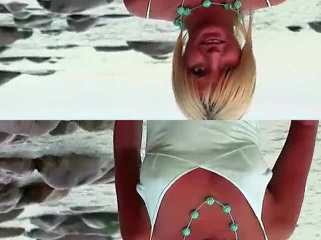 18yo Golden-haired Marleny S Masturbates Her Pleasing Twat At the Beach!