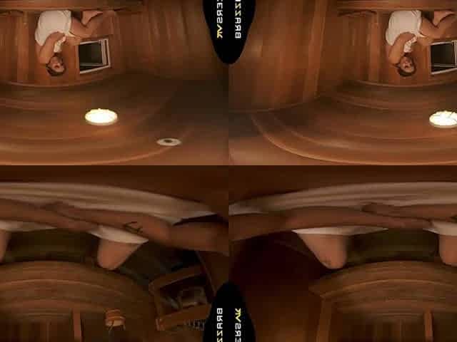 BRAZZERS VR - Kimber Woods Oils U Up And Takes A Perspired Ride On Your Hard Penis In A Sauna