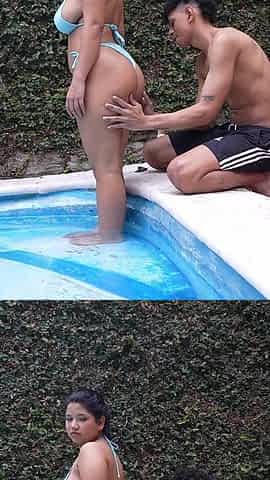 Curvy 18yo Latina Virgin Pool Lesson Turns Into Taboo Facial Fuck-fest
