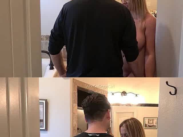 Step Brother busted and takes charge of his boner