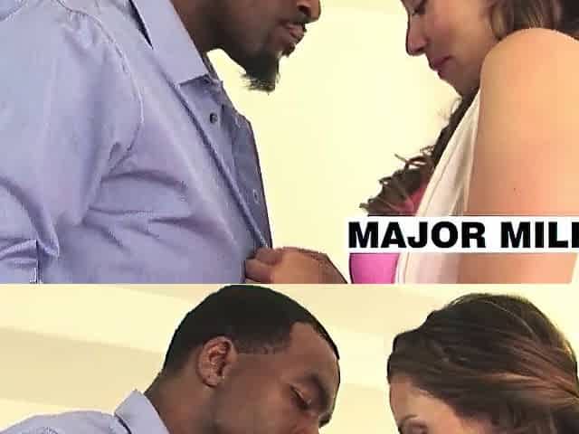 Brunette hair Ariella Ferrera's Constricted Vagina Rides Rome's Giant Ebony Knob!