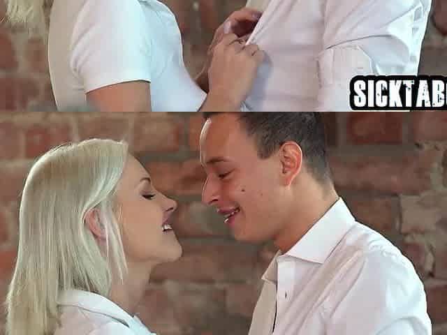 Sexy blond gal drank large wang and sexy hottie enjoyed coarse anal-act of love