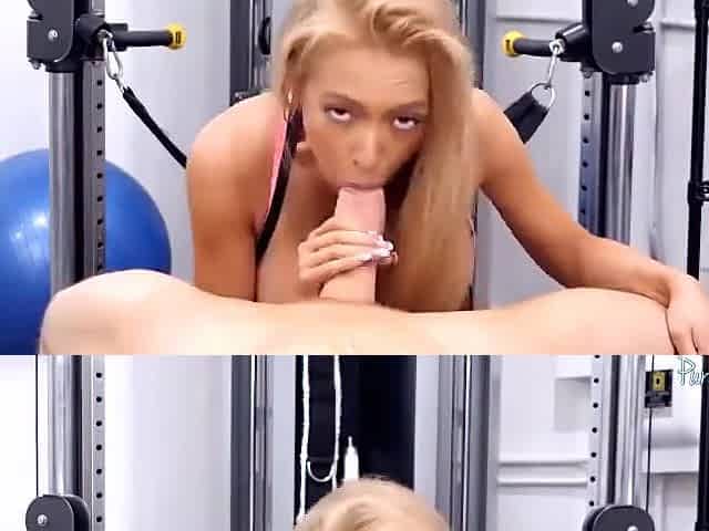 Young Blonde Has Fun In The Gym