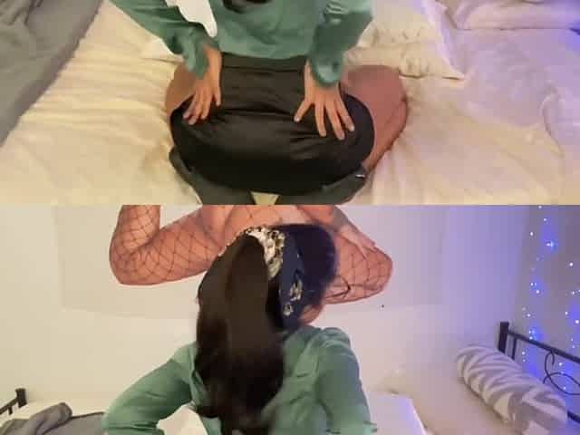Secretary disrobes & fingers the one and the other holes to orgasm! (TEAZER