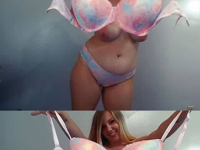 Horny Blonde Tgurl shows off her big ass then masturbate
