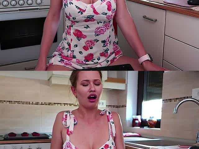 The angel in the kitchen put on a sexy show