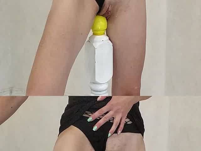 Petite Stepsister Rides Bedpost Deep Inside Her Tiny Pussy