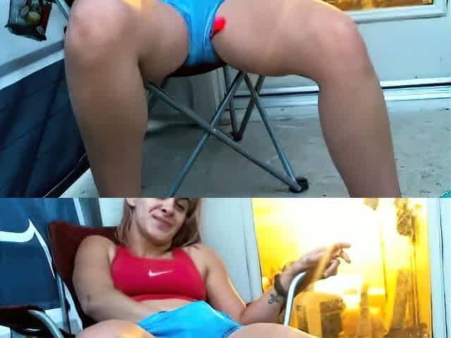 Smoking Hot Solo Female Plays with Sex Toy on Balcony and in