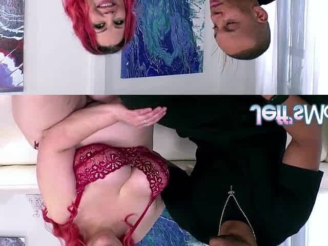 Corpulent Redhead April Flores Is Drilled by a Ebony Man