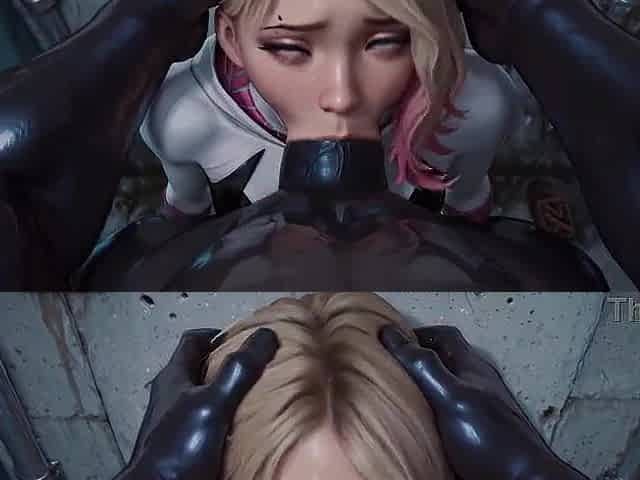 Gwen Stacy Destroyed by BBC - Mouth-Screwed & Cunt Flooded with Cum - AI GENERATED
