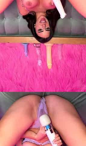 Stacked brunette goes solo toys and masturbation