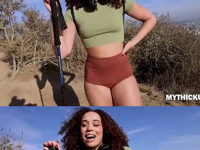 Thick butt hiking black picks up shlong on her tour for a unfathomable hammering session