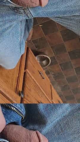Playing with myself in kitchen, they have no clue