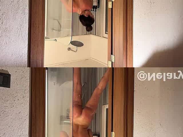 I caught my stepson peeping at me in the shower and let him screw me and cum all over me.