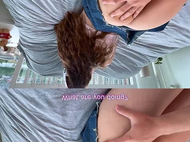 Teen Step Sister Loves Riding and Getting her BIG TITS Slapped