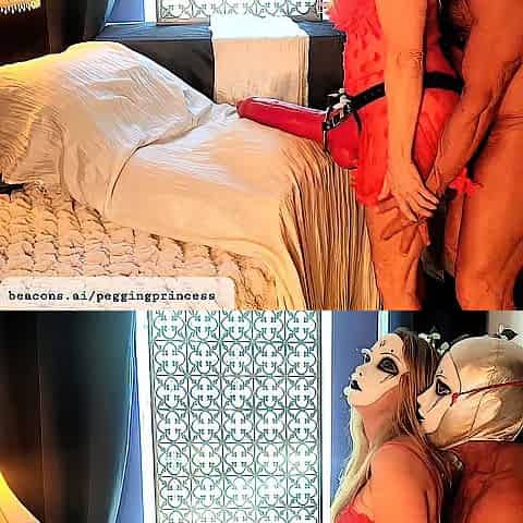 Nympho Cowgirl Female-dominant Destroys Boy Wench's Booty With MrHankeysToys Redboy9 XL Ding-dong Pegging