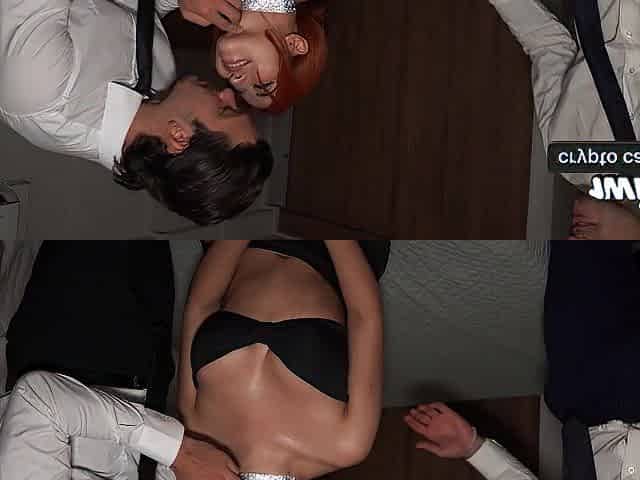 2 Italian schlongs end up in the cunt of the breasty Colombian Celeste Alba after an interview