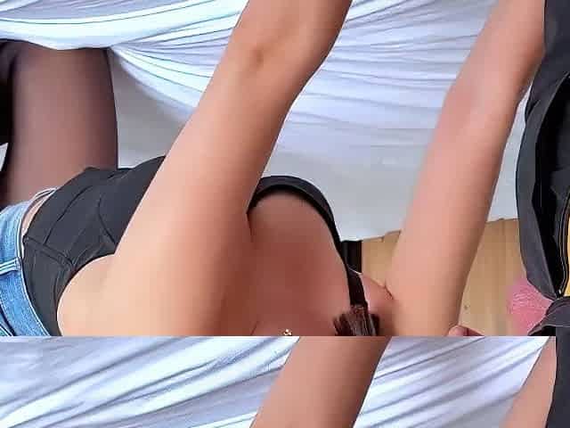 18 y.o. cowgirl creampies her with huge dick, petite