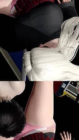 Pussylicking for Hot Blonde in Mini Skirt - She Orgasm so Hard! 3D Animation