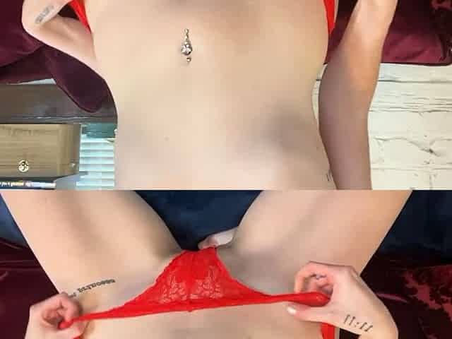 Skinny Blonde Fucks Her Tight Pussy Hard