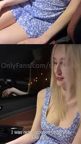 Screwed Breasty Hot Golden-haired In A Car and Came On Her Face