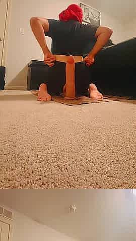 Riding biggest sex tool balls unfathomable anal