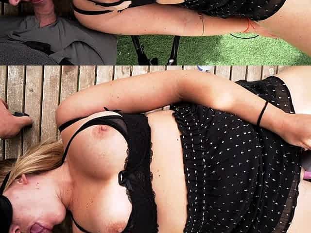 Amateur blowjob outdoor