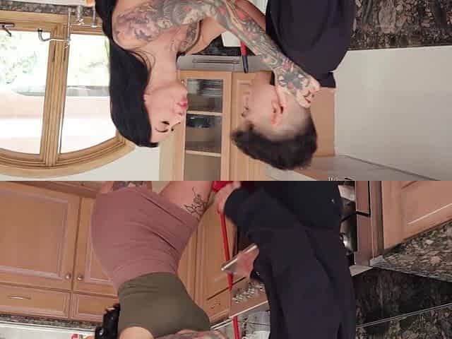 Dirty milfs Lily & Blake in the kitchen