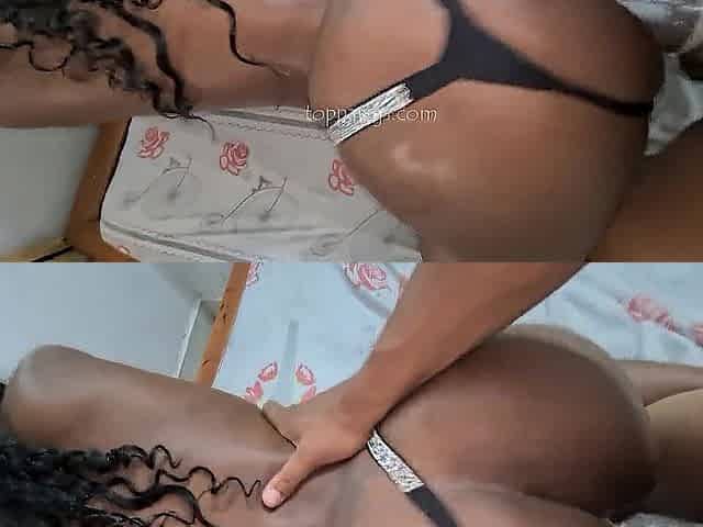 ep #116: Doggy position ebony butt female-dom in strap