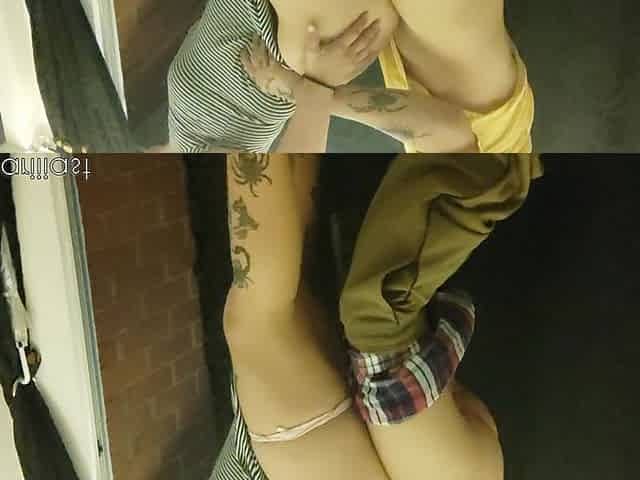 Everything Was Recorded When a Couple Fucked in a Public Place and He Came Inside the Whore Girl!
