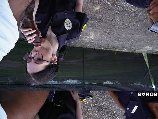 Naughty cops enjoy having a threesome with a black dude - Lyla and Norah
