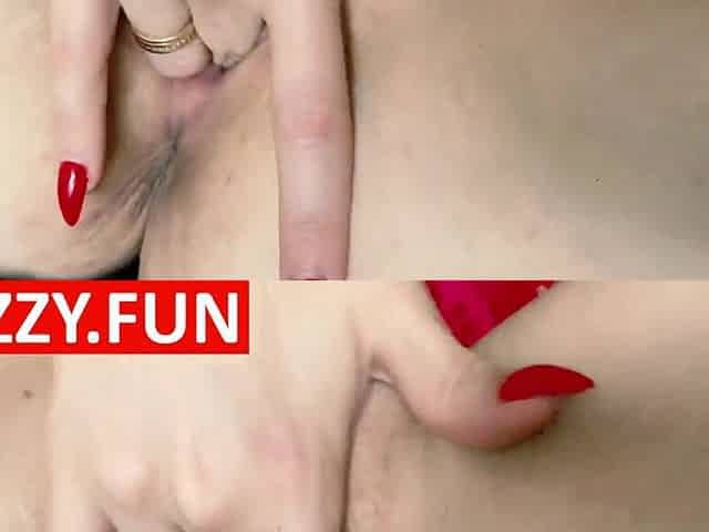 WHITE RUSSIAN BRUNETTE HAIR MASTURBATES Lying ON SOFA