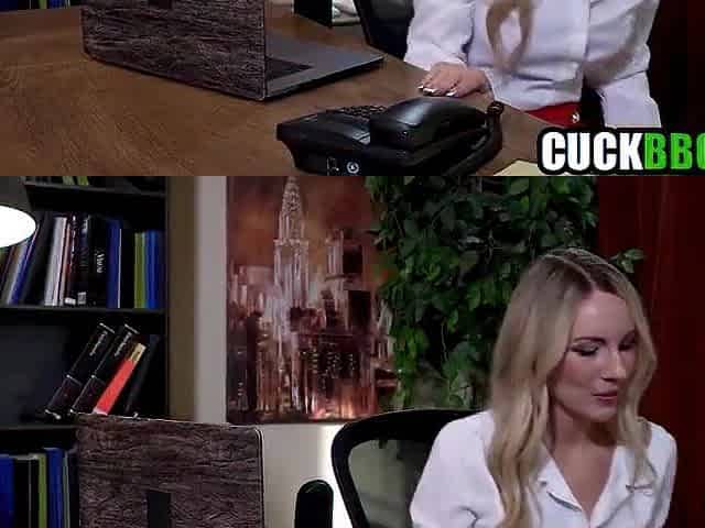 Cuckold Walks In On Wife Sucking Ebony Jock In Office