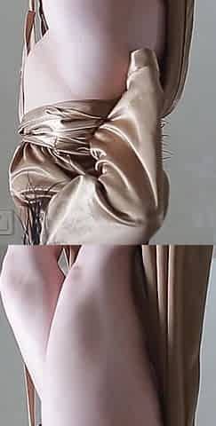 Very Sexy Yellow Satin Dress